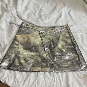 Ronny Kobo Collection Shimmering Silver Mini Skirt